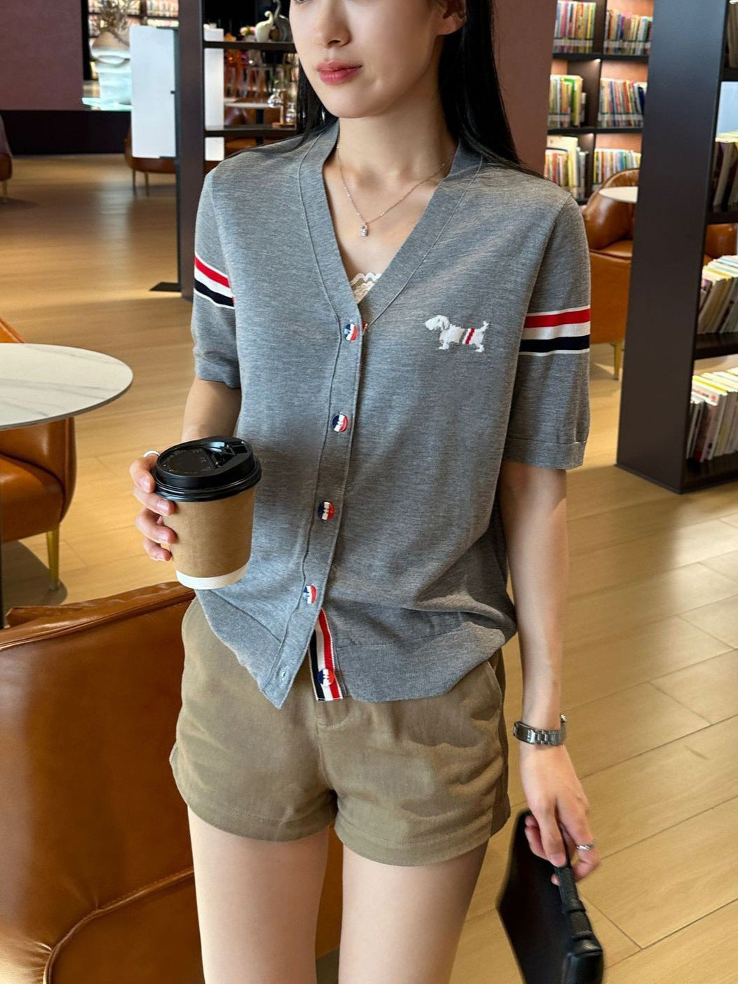 Thom Browne Puppy V-neck short sleeves