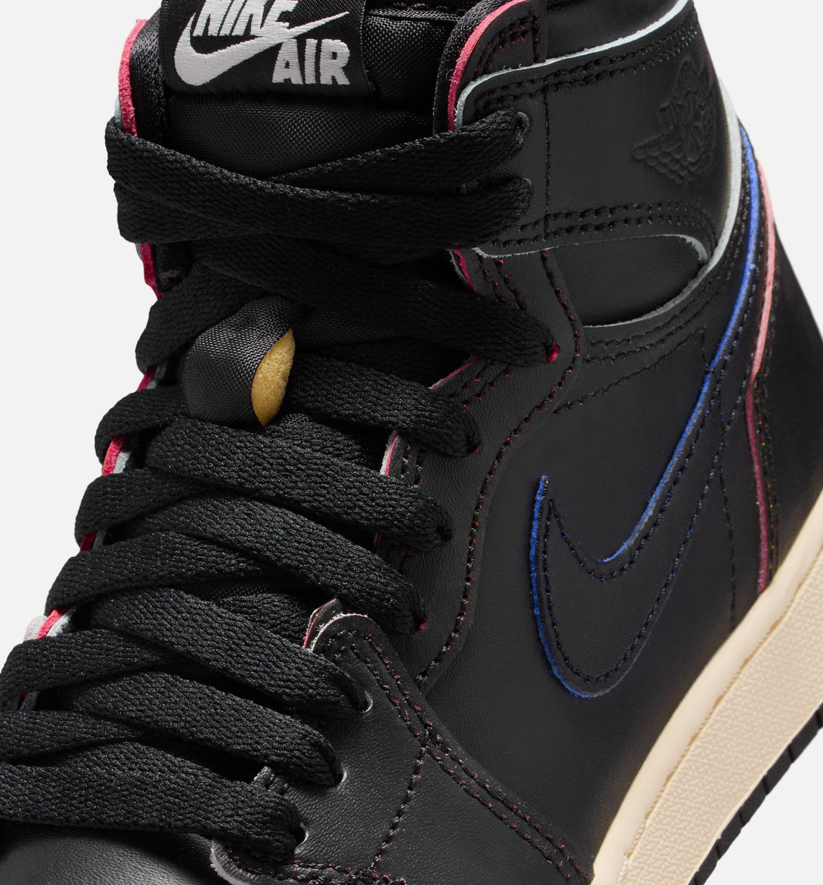 Air Jordan 1 Retro High OG Grade School Lifestyle Shoes - Black Muslin