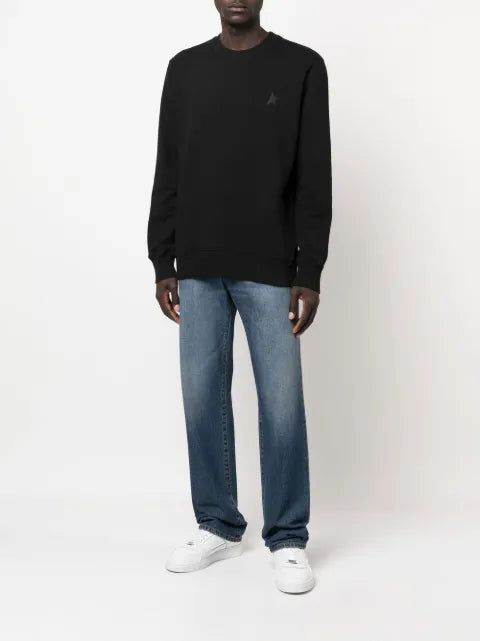 Golden Goose black Archibald Star Collection sweatshirt with tone-on-tone star on the front