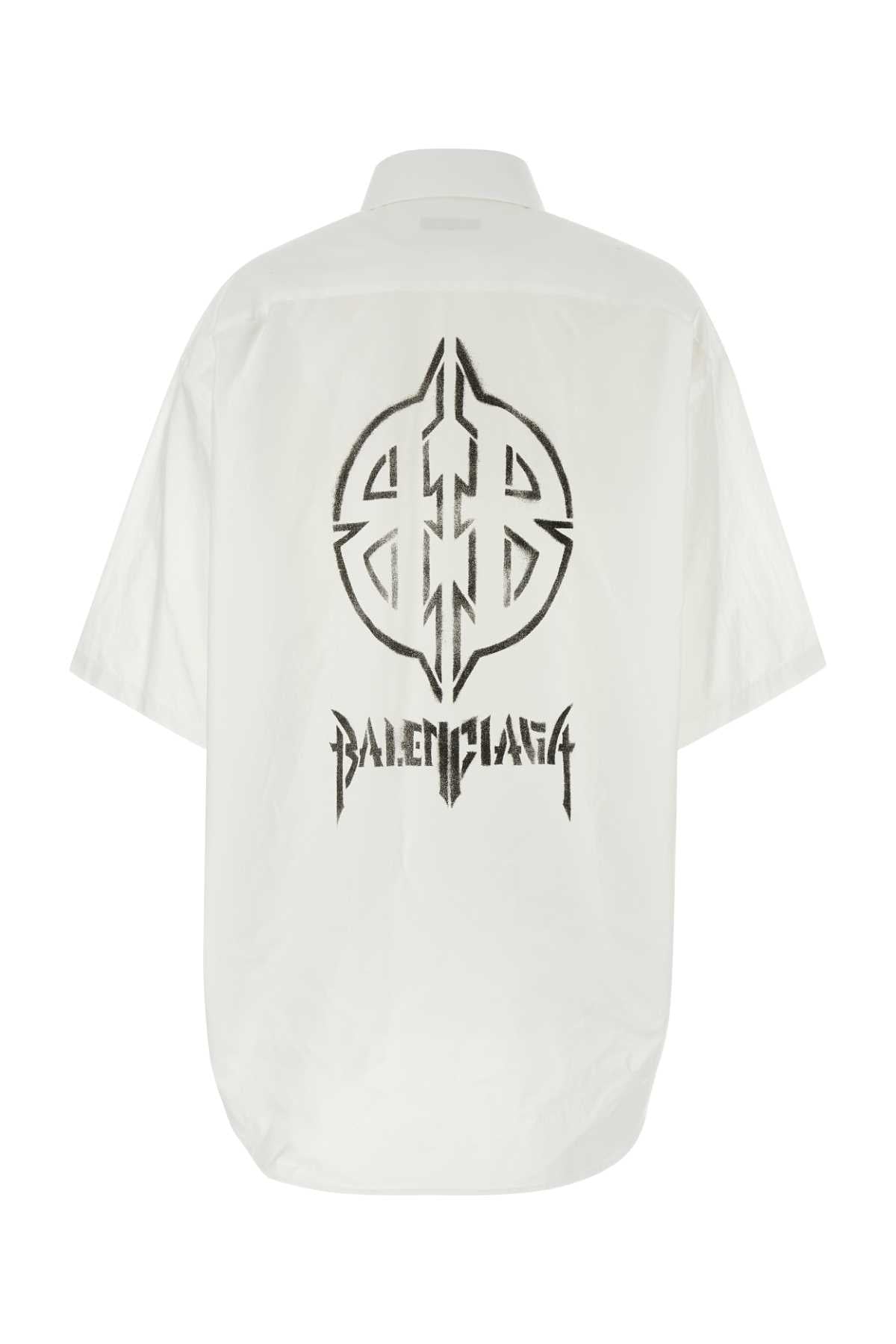 Balenciaga Women White Poplin Oversize Shirt