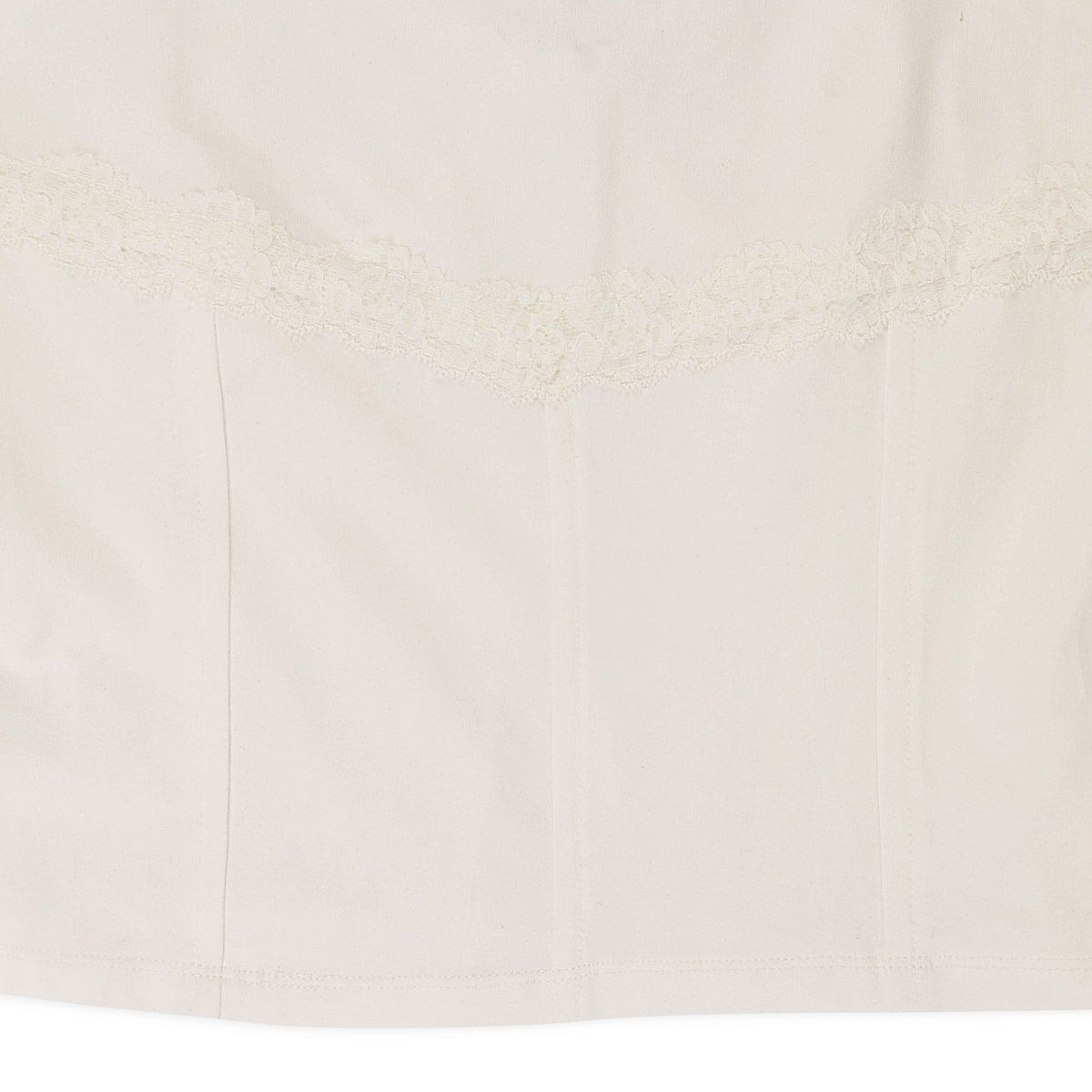 LACE TRIM BUSTIER WHITE T-SHIRT