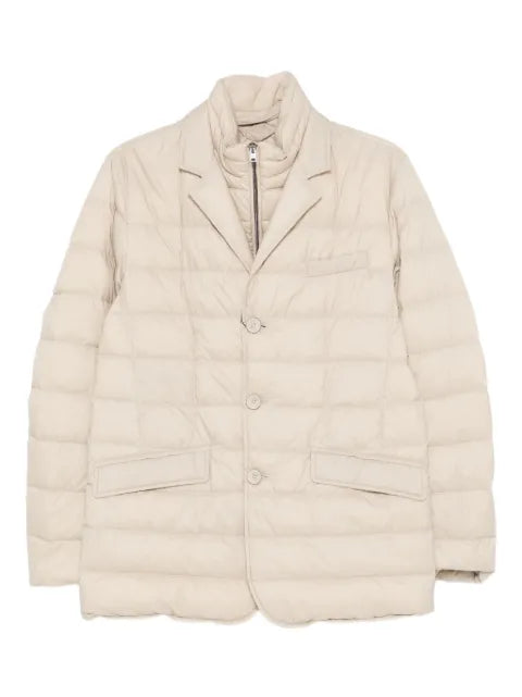Herno quilted button-fastening jacket