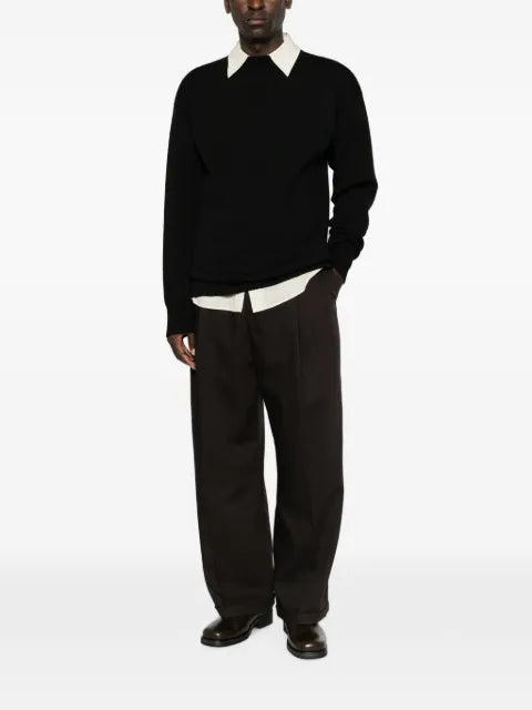 LEMAIRE boat-neck sweater in double-face virgin wool