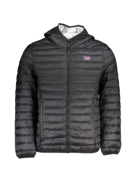 NORWAY 1963 quilted-design logo-patch jacket