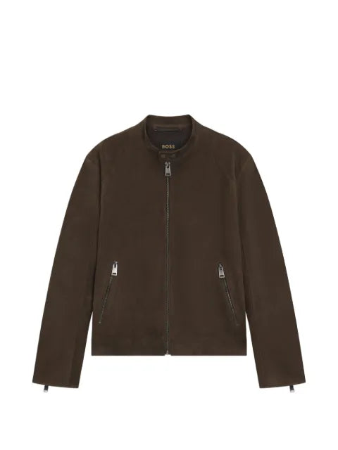 BOSS suede jacket with zippered cuffs