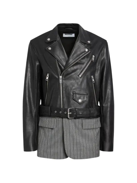 Moschino unstructured nappa-leather biker jacket