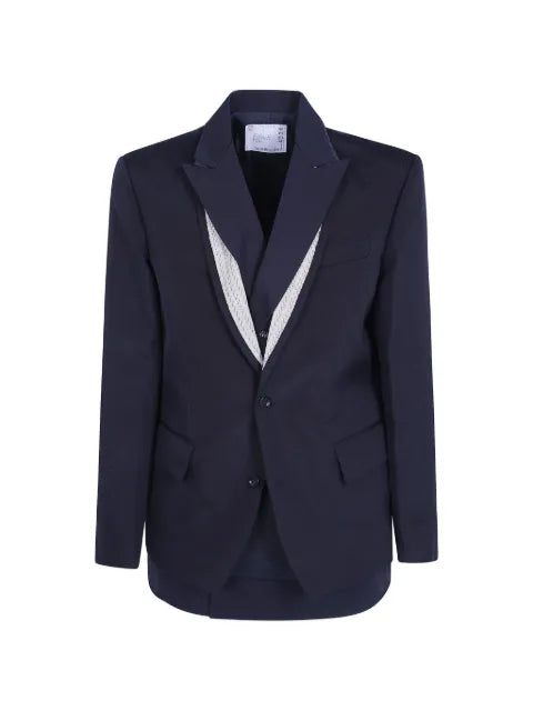 sacai layered silk blazer