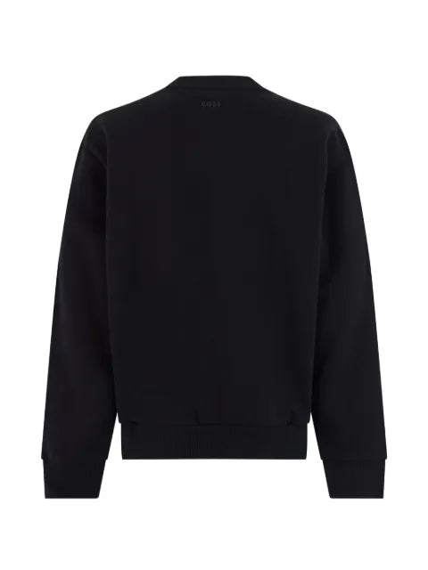 BOSS logo-patch ribbed-trim sweater