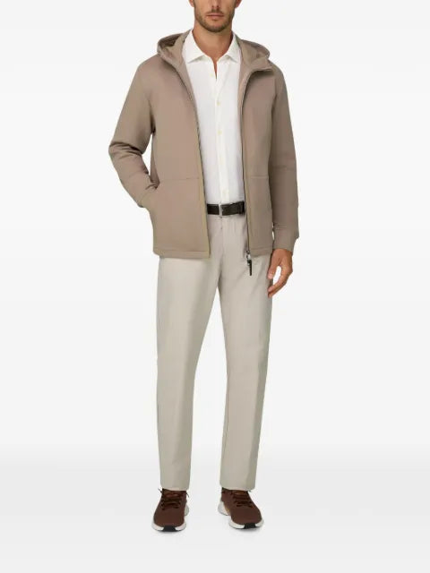 Boggi Milano full-zip hoodie in cotton-blend Scuba B Tech