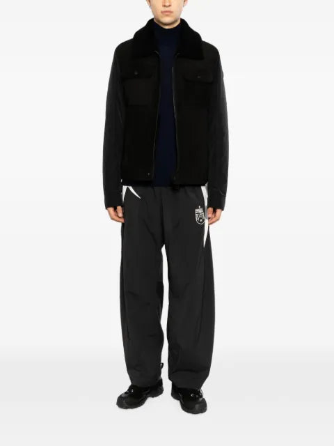 Moncler Zerique shearling & suede short down jacket