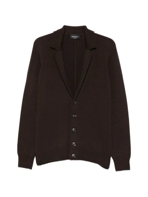 AROVESCIO button-up notched-lapel cardigan