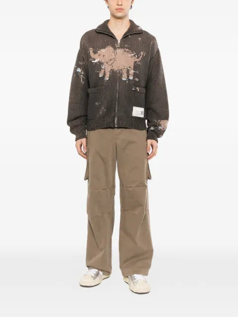 Maison MIHARA YASUHIRO elephant jacquard knit cardigan