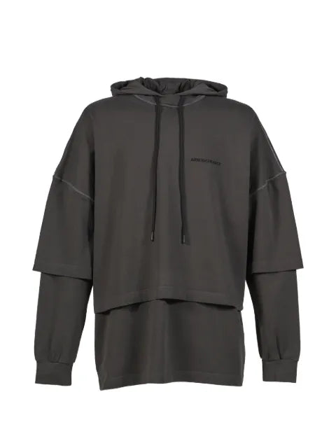 ARNODEFRANCE layered-design logo-print hoodie