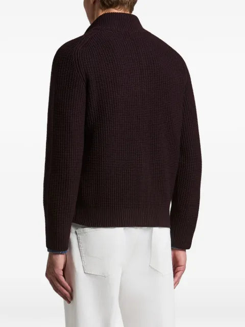 Peserico waffle-knit raglan-sleeve cardigan