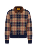 Guest In Residence check-motif corduroy-collar jacket