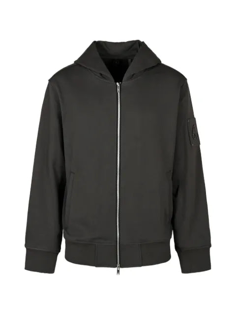 Moose Knuckles logo-patch zip-up hoodie