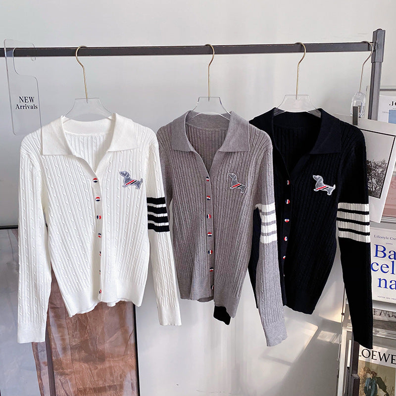 Thom Browne polo neck long sleeve sweater
