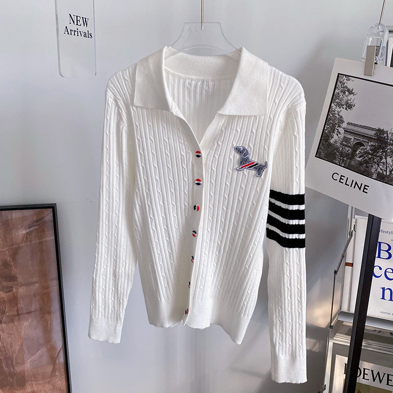 Thom Browne polo neck long sleeve sweater