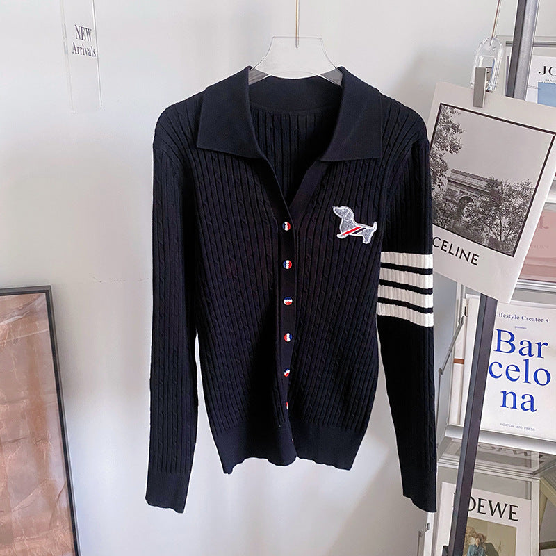 Thom Browne polo neck long sleeve sweater
