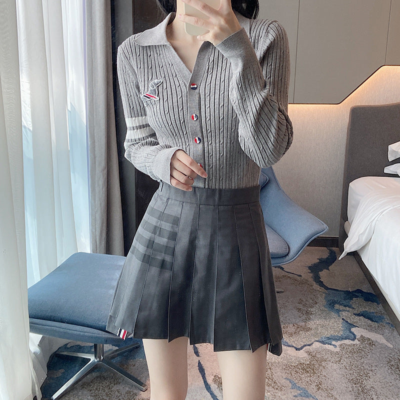 Thom Browne polo neck long sleeve sweater