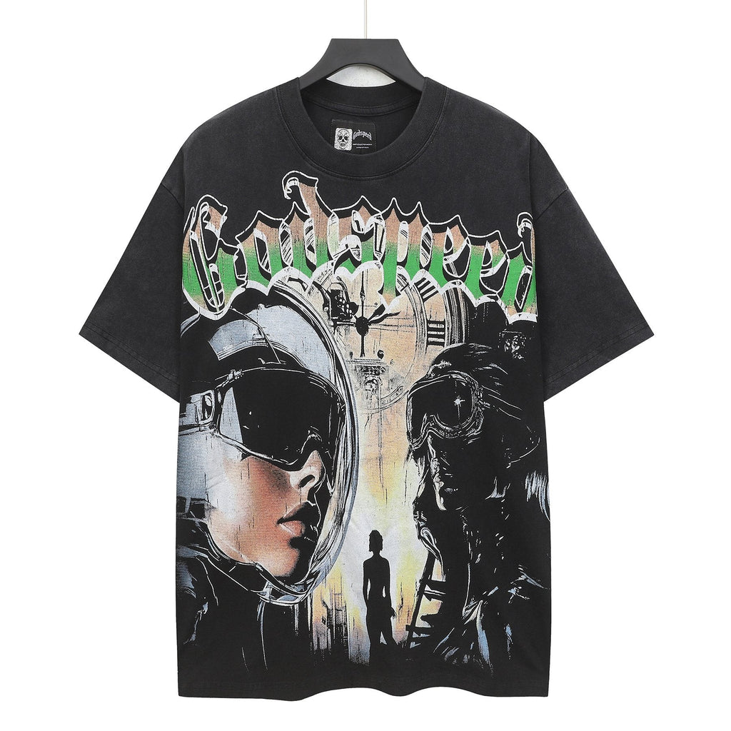 Godspeed Fortuna Astronaut Graphic T-Shirt - Black
