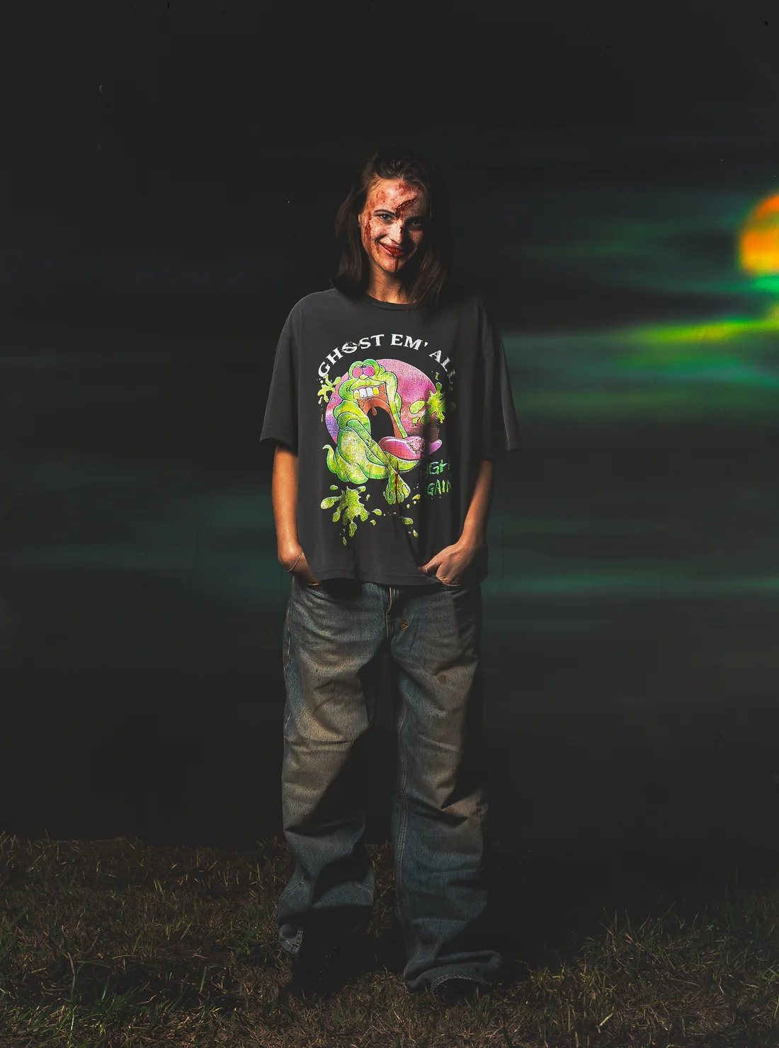 TRIPLE SEVENS Charcoal Ghost Graphic T-Shirt