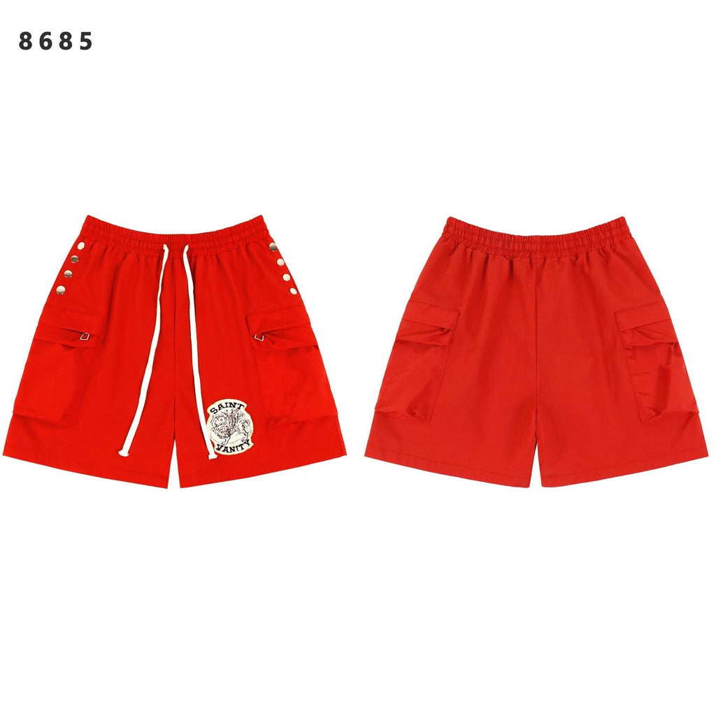 SAINT Vanity Embroidered Snap-Button Cargo Shorts