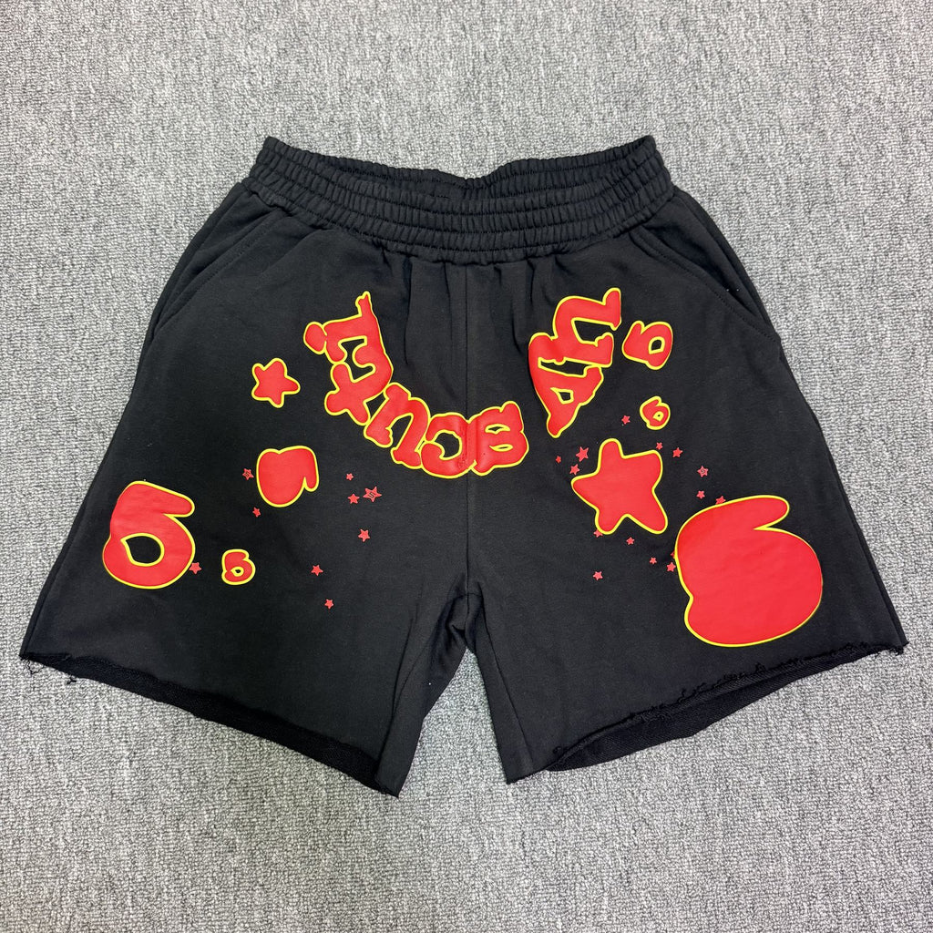 Sp5der Black Red & Yellow Graphic Shorts