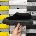 UGG Neumeel Deco Slip-On – Suede Moccasin Sneaker in All Black with Carabiner Collar & Black Lug Sole