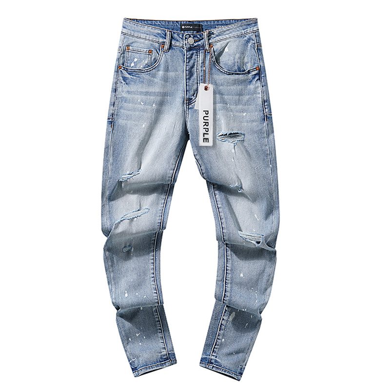 Purple Brand Distressed Panel Washed Jeans
