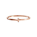 Tiffany Style T Motif Cubic Zirconia 18K Gold-Plated Bangle