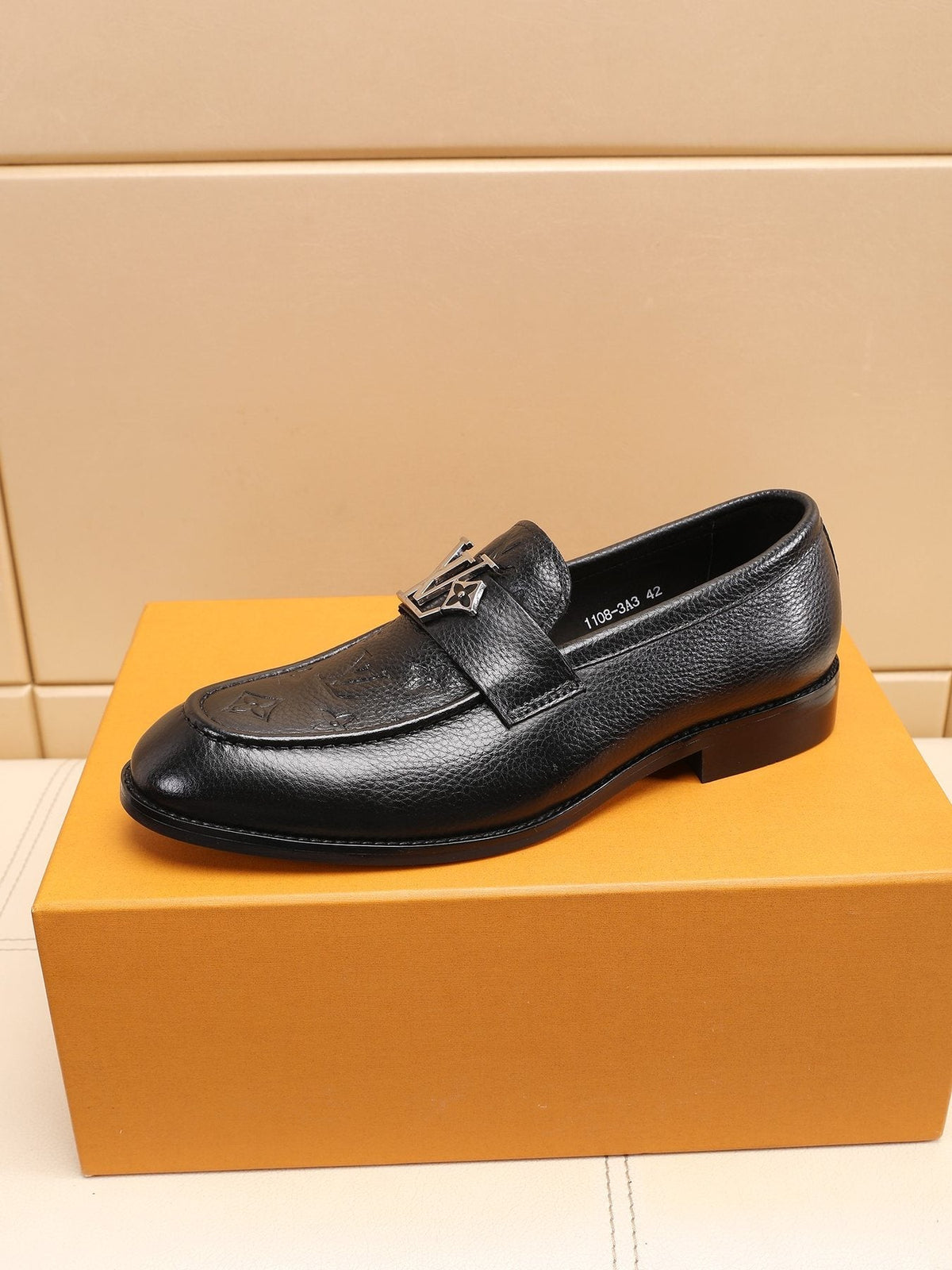Louis Vuitton Black Embossed Loafers