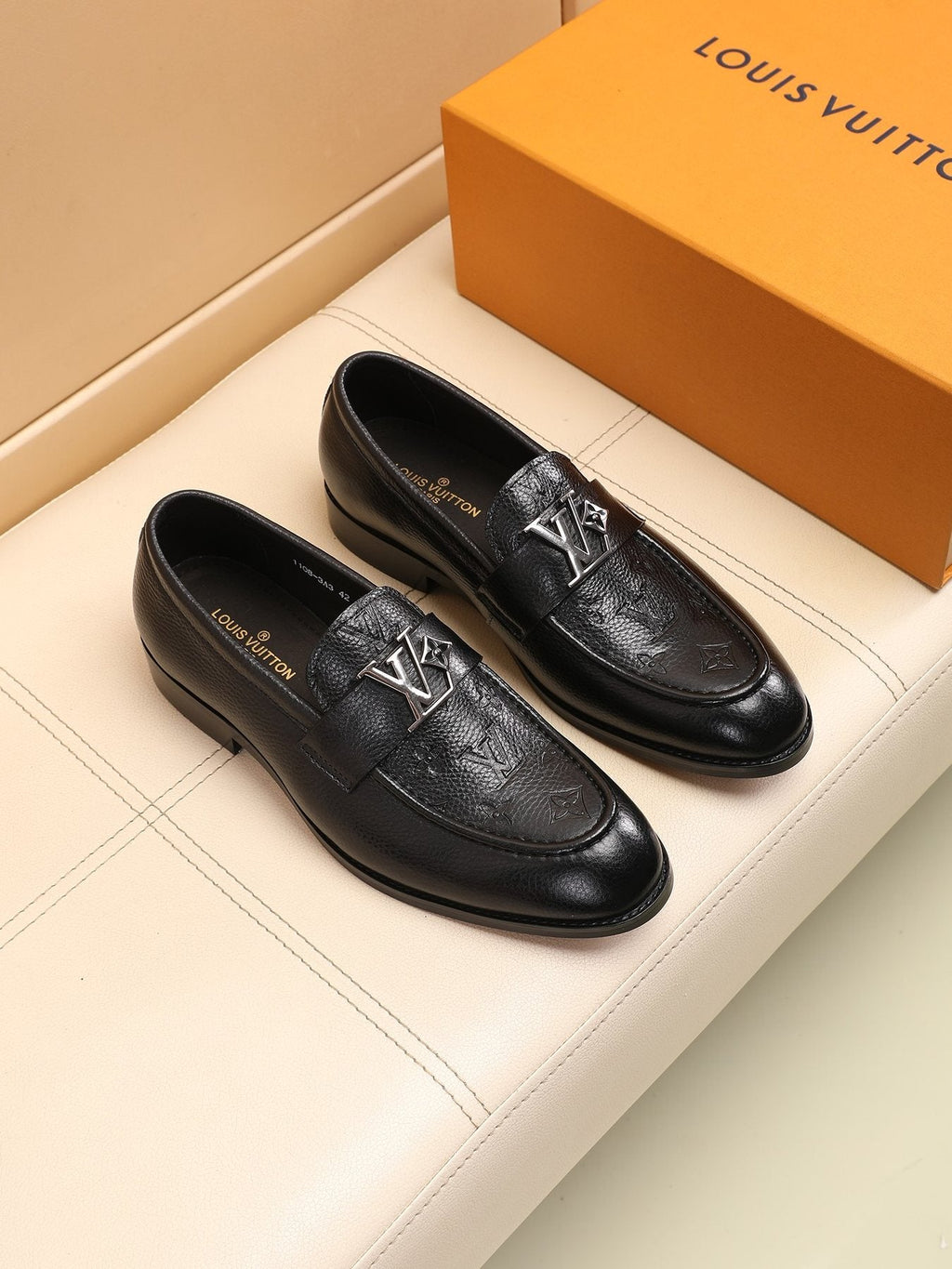 Louis Vuitton Black Embossed Loafers