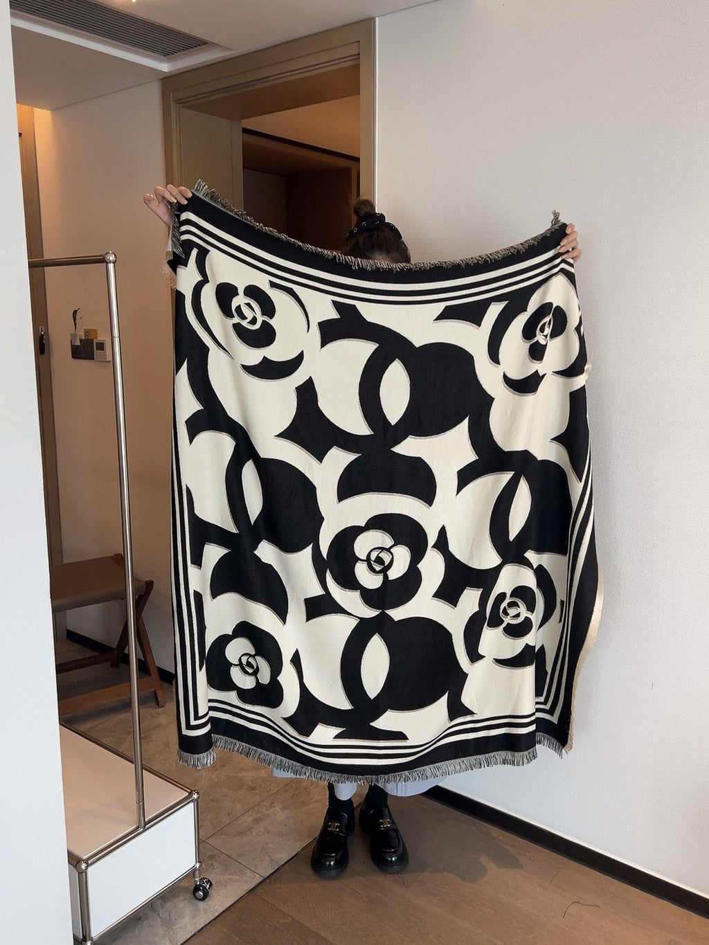 Chanel Floral Square Scarf