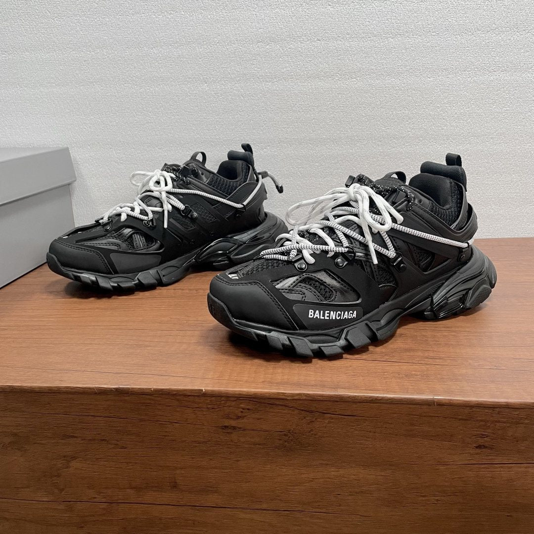 Balenciaga Black White Lace Trail Sneakers