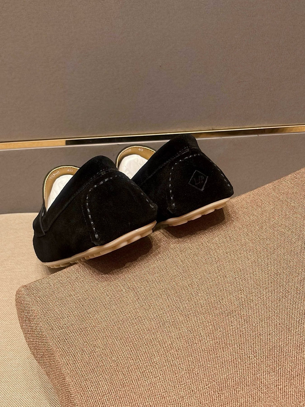 Loro Piana Men's Black Metal-Bit Loafers