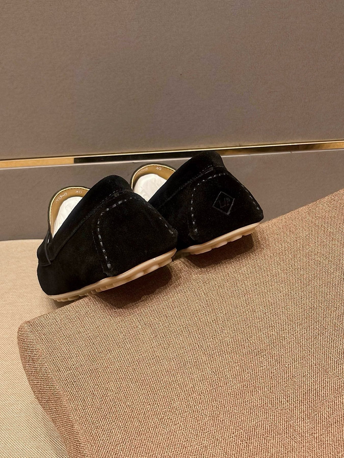Loro Piana Men's Black Metal-Bit Loafers