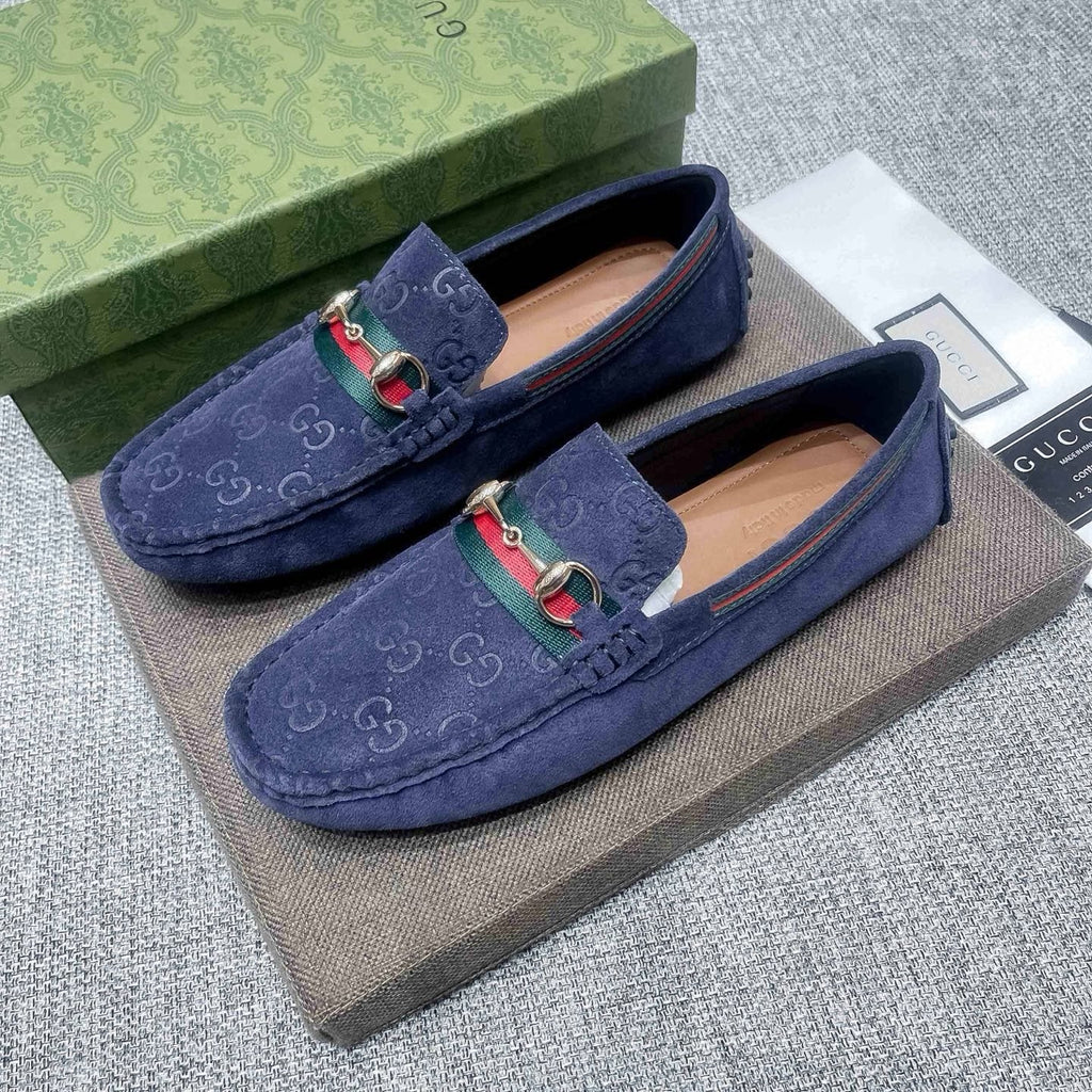 Gucci GG-Pattern Horsebit-Style Loafers