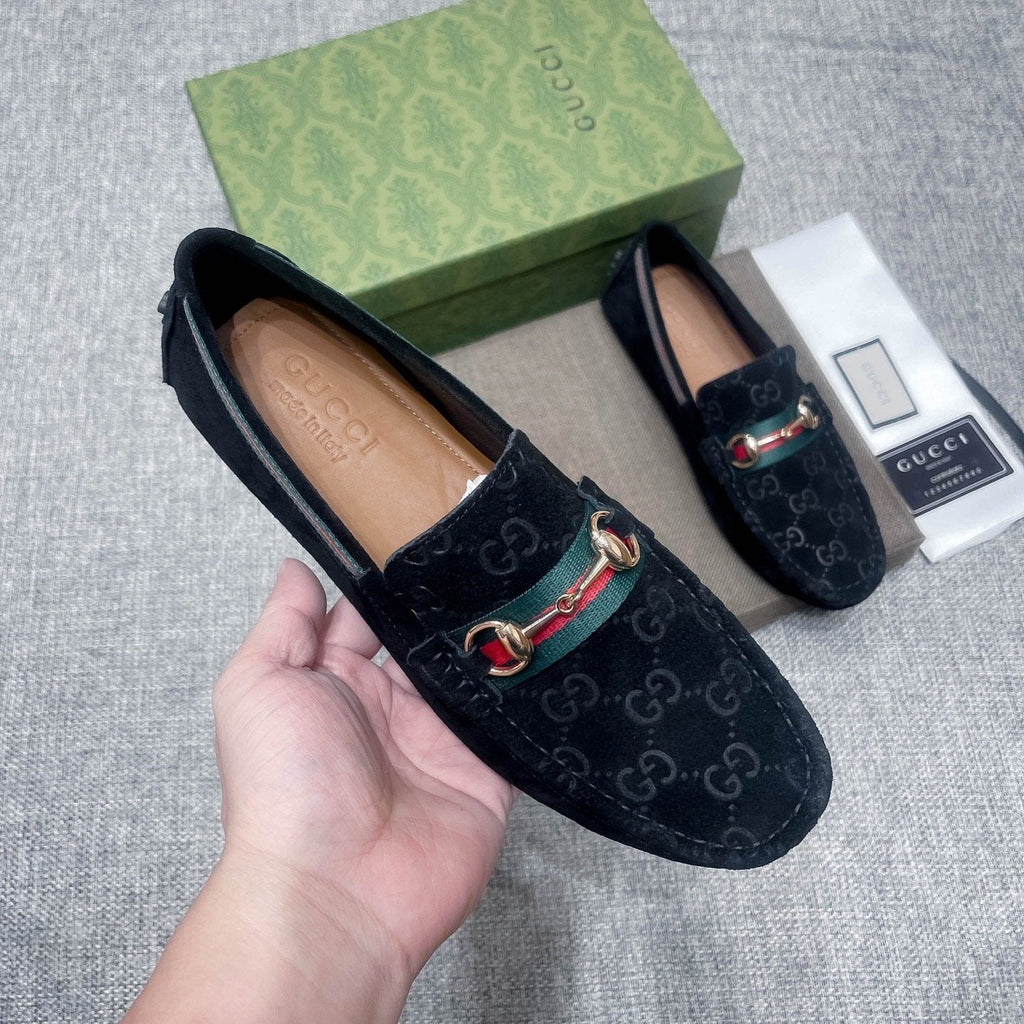 Gucci GG-Pattern Horsebit-Style Loafers