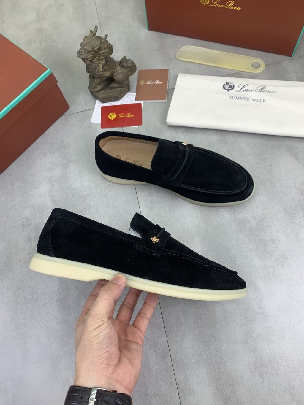 Loro Piana Textured Apron-Toe Loafers