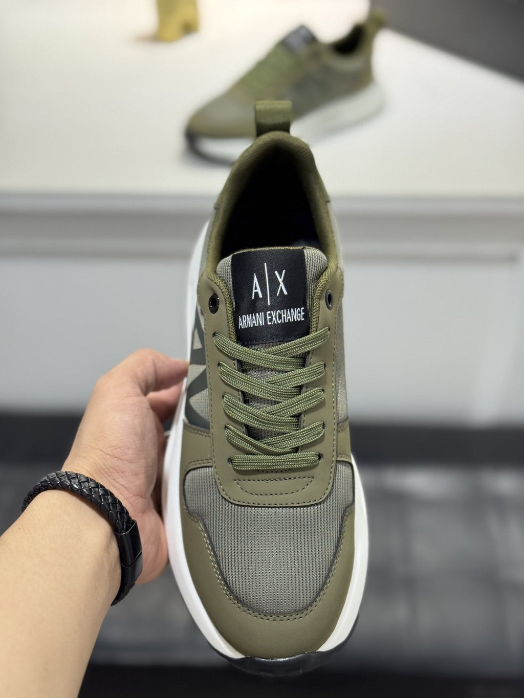 Armani Men's Graphic Side Lace-Up Sneakers