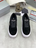 Prada Men's Lace-Up Sneakers with Ridged Soles
