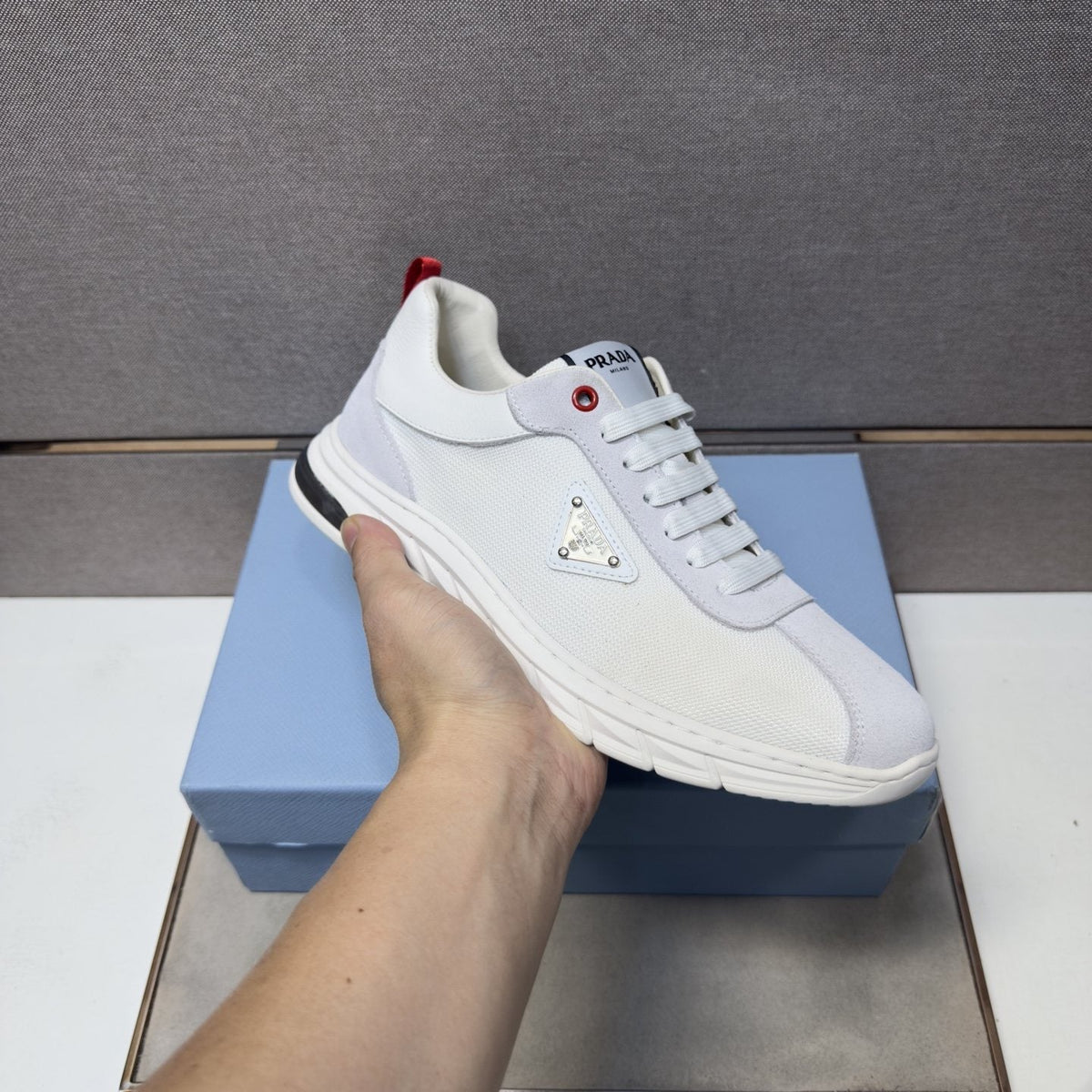 Prada Paneled Low-Top Sneakers