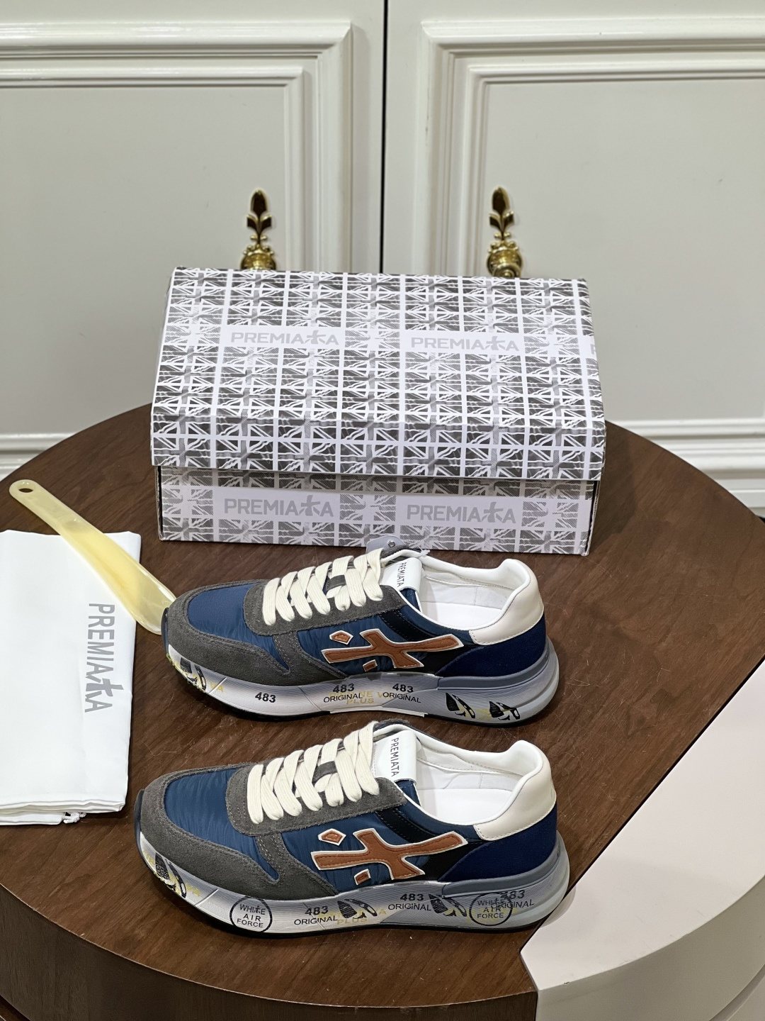Premiata Contrast Panel Low-Top Sneakers