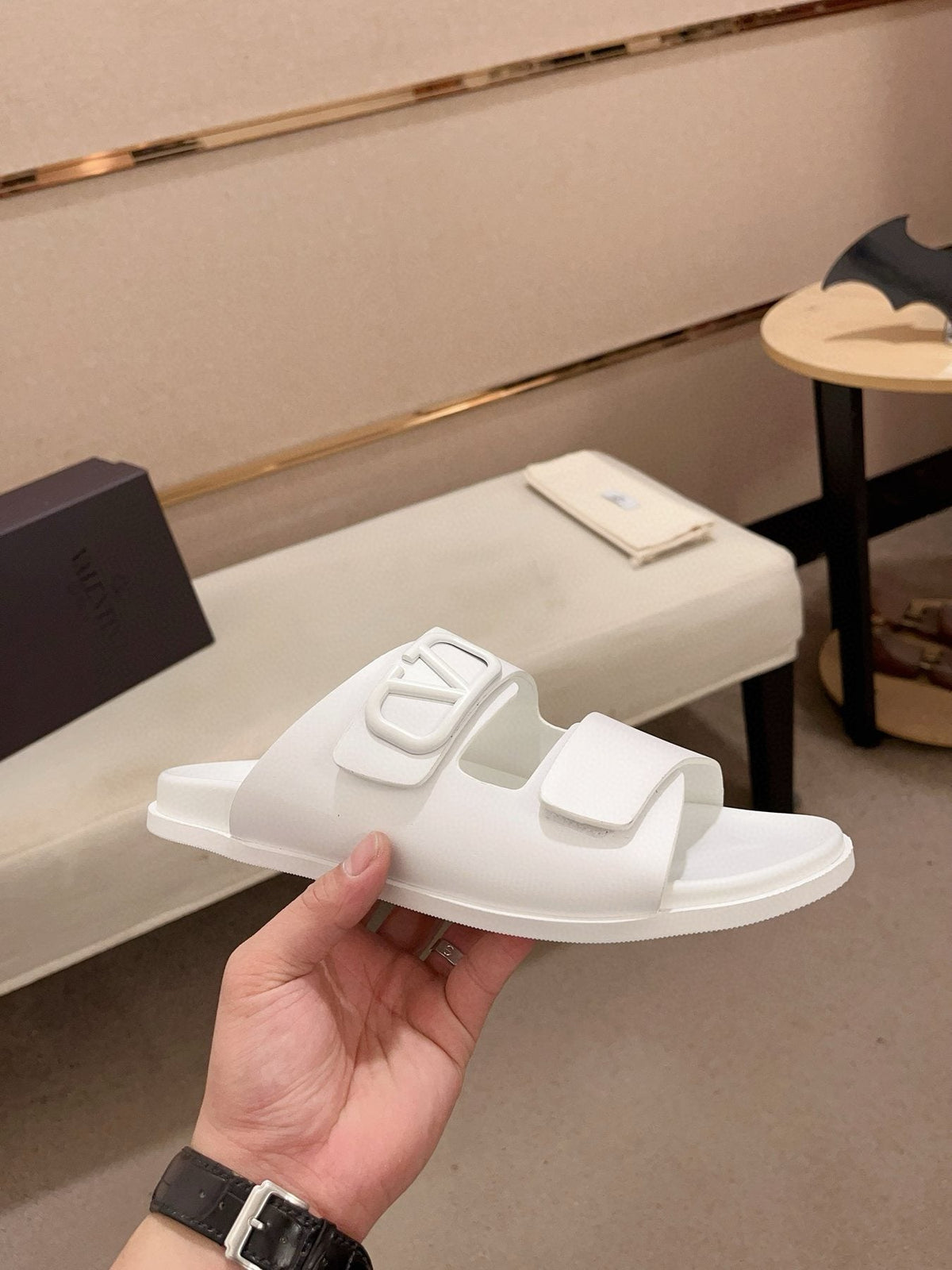 Valentino Men's V Logo Slide Sandals